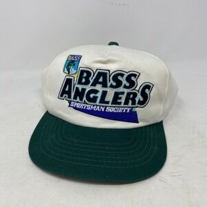 Vintage Kudzu Bass Anglers Sportsman Society Snapback Hat White Fishing Cap